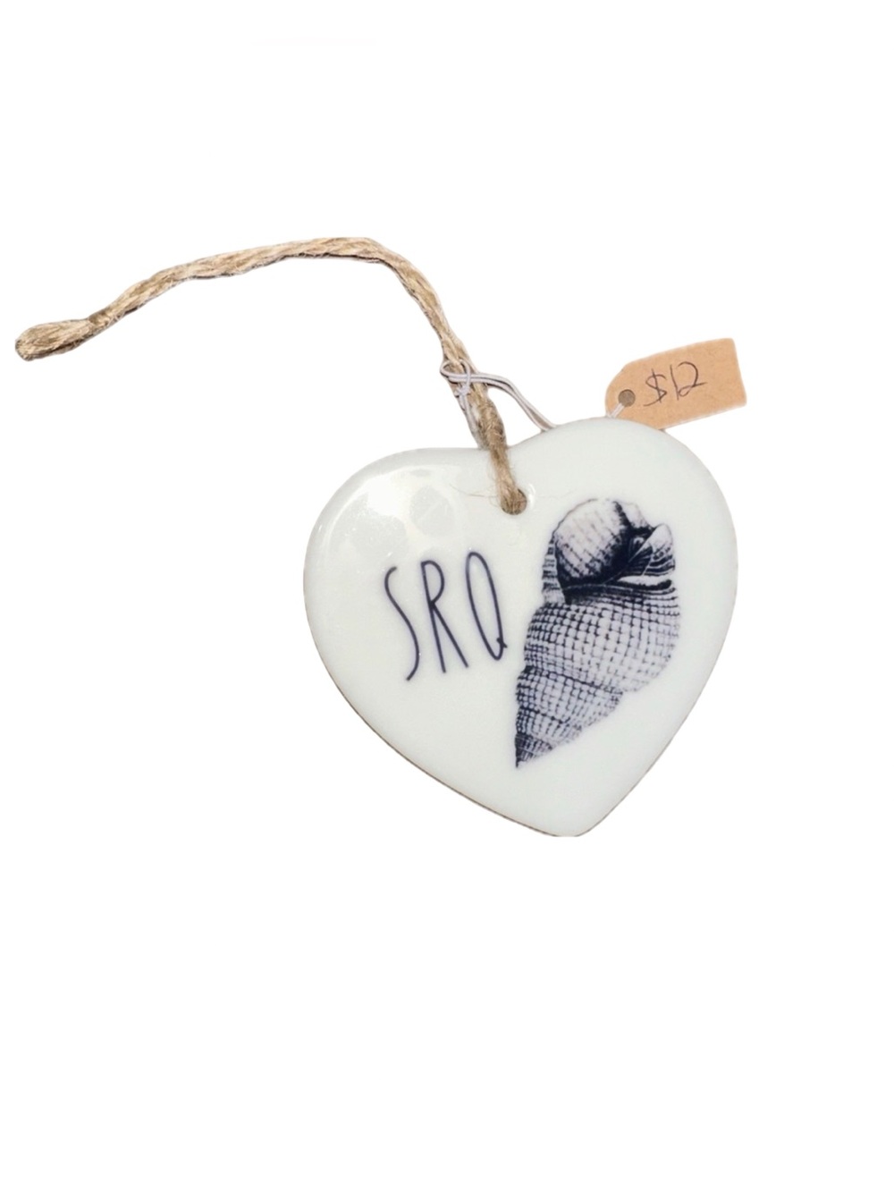 Handmade Coastal Shell Heart Ornament Wall Decor